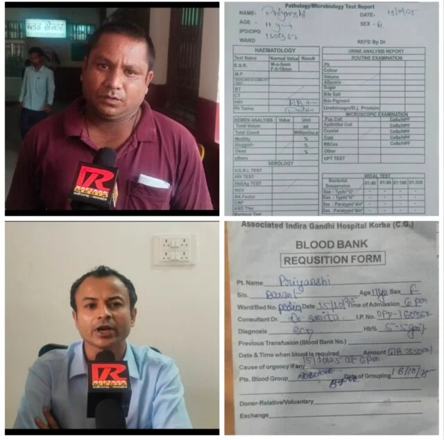 कोरबा मेडिकल कॉलेज में ब्लड यूनिट की बड़ी लापरवाही, सिकल सेल पीड़ित बच्ची की गलत ब्लड रिपोर्ट