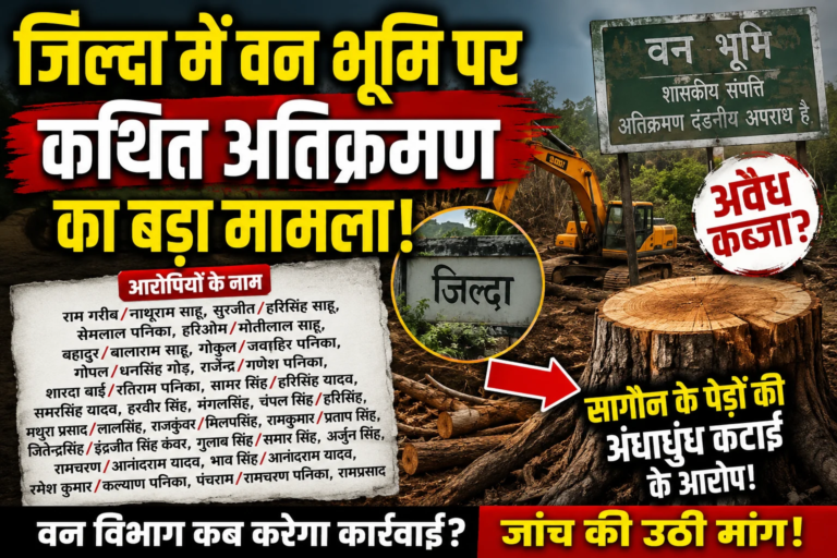 PENDRA:जिल्दा वन भूमि घोटाला: सागौन के पेड़ों पर चली कुल्हाड़ी, दर्जनों रसूखदारों के नाम उजागर; वन विभाग के ‘मौन’ पर उठे तीखे सवाल!”