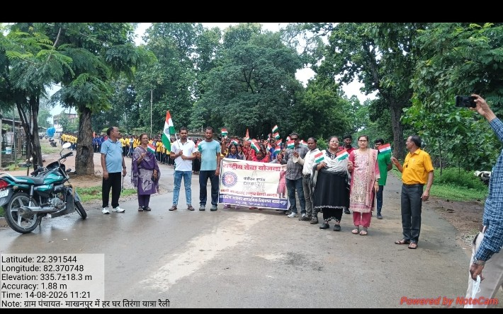 कोरबा पाली 80वां स्वतंत्रता दिवस के अवसर पर एक दिन पहले तिरंगा यात्र घर घर तिरंगा हर घर तिरंगा यात्र का आयोजन किया गया माखनपुर में