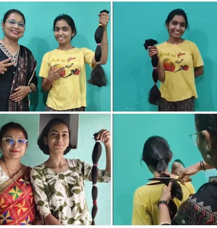 कैंसर मरीजों के लिए दान किए बाल :- बालोद की दो बहनों ने तमिलनाडु की संस्था को भेजे केश, विग बनाकर मरीजों को निशुल्क दी जाएगी