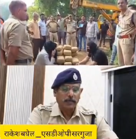 सरगुजा में 69 लाख का 138 किलो गांजा जब्त, गन्ने के खेत में छिपे गाजियाबाद के दो तस्कर गिरफ्तार