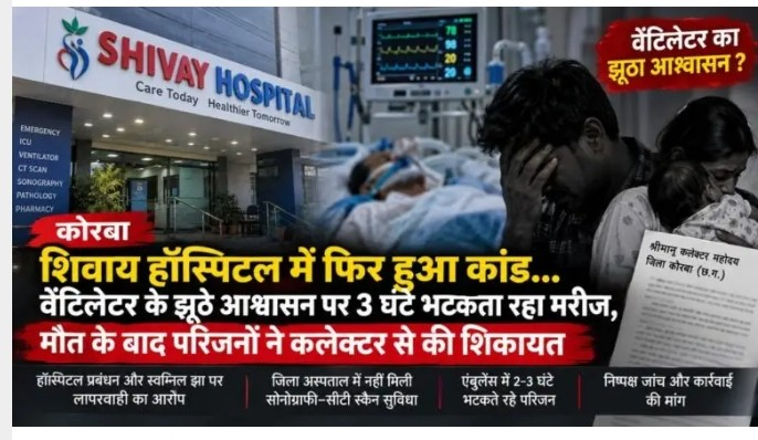 वेंटिलेटर की जानकारी को लेकर घिरा शिवाय हॉस्पिटल, 29 वर्षीय मरीज की मौत के बाद परिजनों ने उठाए सवाल